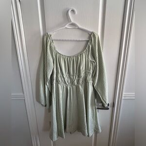 Gabby Skye Dress (Green and White striped)